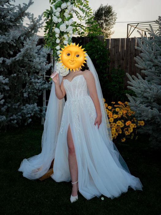 Свадебное платье Zlatti, цвет айвори, размеи 42–44, отличное состояние