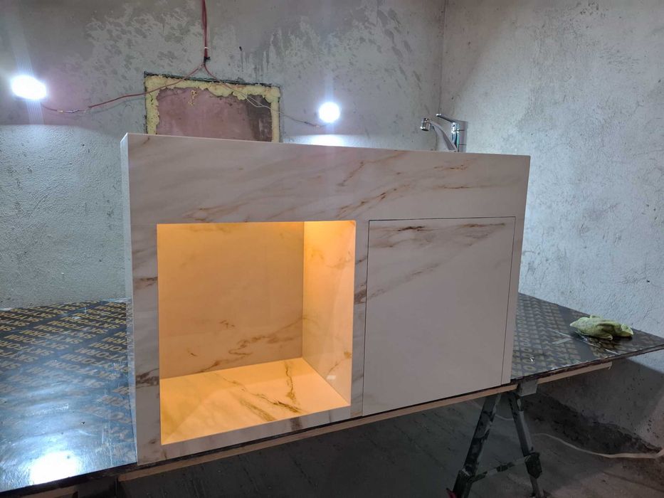 Мивка от гранитогрес . Шкаф с умивалник Луксозна мивка с шкаф