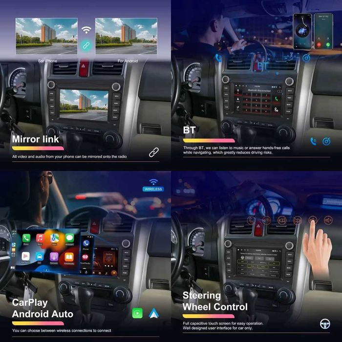 Мултимедия Двоен дин за HONDA CRV плеър с Android Навигация HONDA CR-V