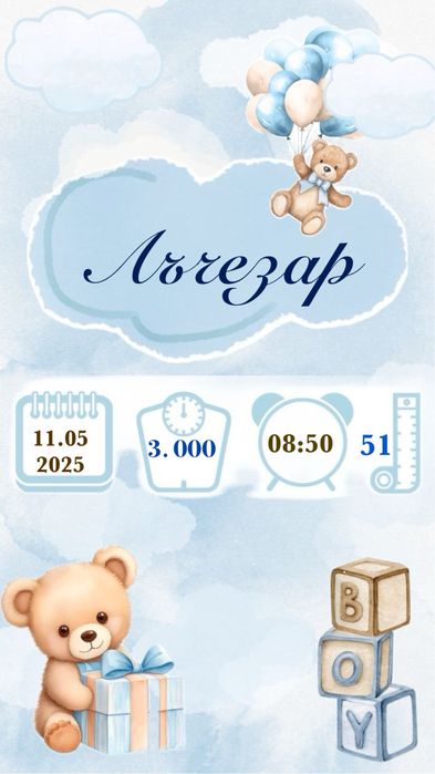 Бебешки визитки.