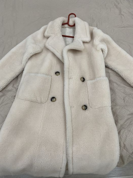 Шуба тедди белого цвета