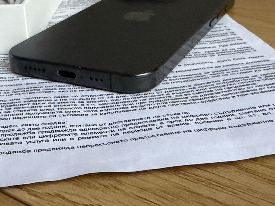 Бартер като нов iphone 15 pro 128gb black гаранционен