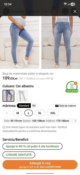 Blugi gravide L 40-42