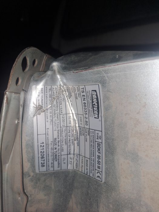 Канальный вентилятор Bahcivan BDKF 80-50 M