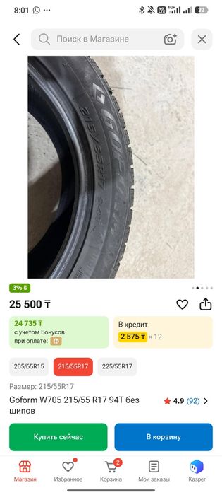 Зимни шина 215/55/17