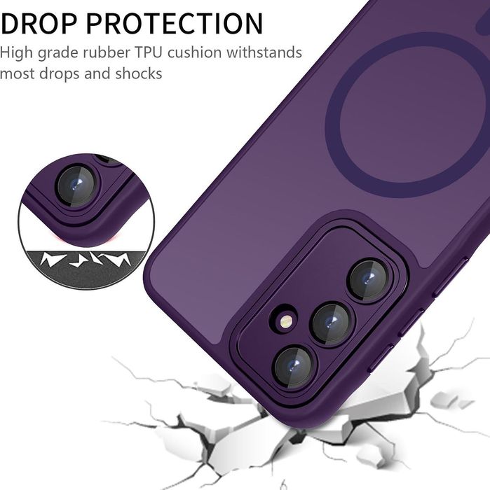 Матов magsafe кейс за samsung galaxy a36 - лилав