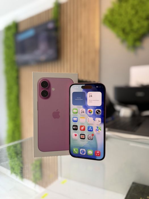 **ATS GSM**iPhone 16 128Gb Pink/Baterie90%/Grad A/Fact+Gar 12 luni