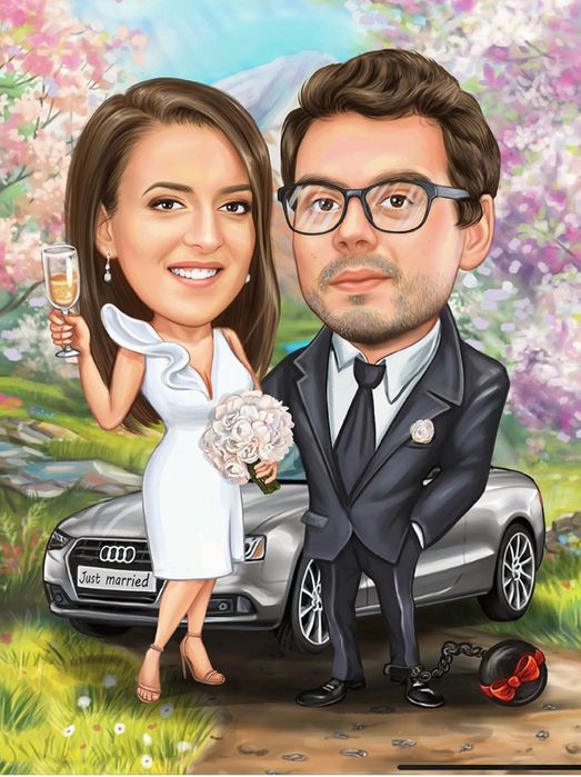 Незабравим Подарък за Сватба - Дигитална Карикатура - ТОП Цена