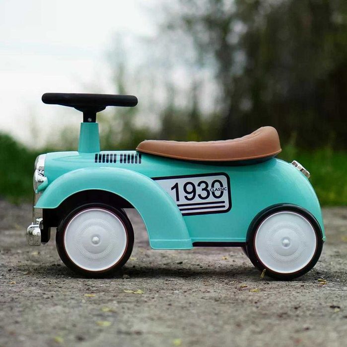 Premergator fara pedale, Kinderauto Retro Baby Car cu roti moi Green