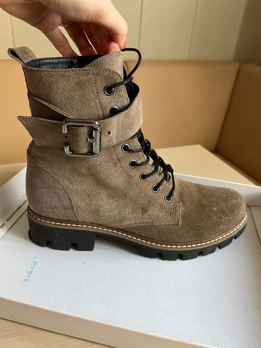 Ghete dama piele intoarsa, maro, marime 39