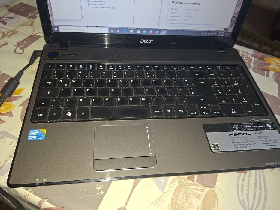 Acer Aspire 5741g, Intel i5, Windows 10 Pro  + Office, 500 gb, 6 gb ram
