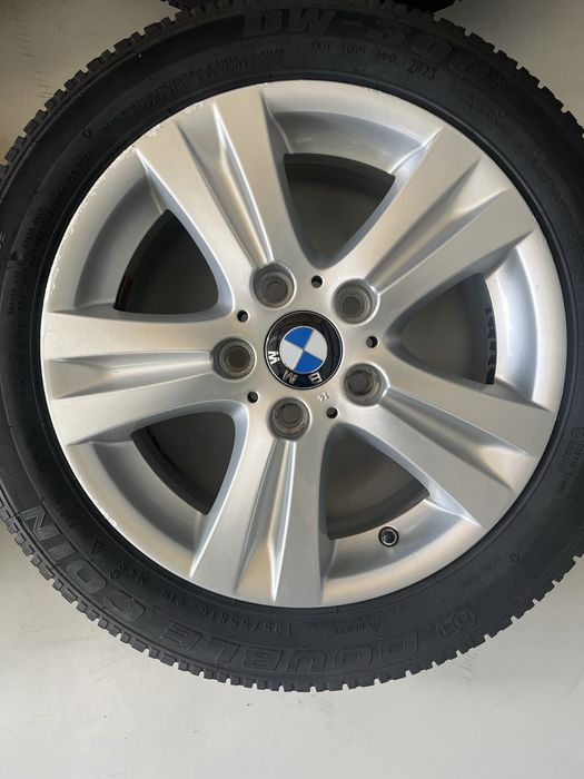 Оригинални джанти 16 цола 5х120 за БМВ Е87 със зимни гуми 195/55/16