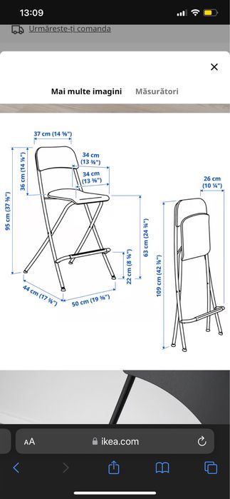 Scaun de bar pliabil Ikea