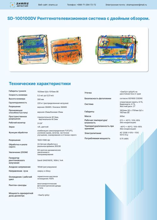 Интроскоп для досмотра багажа, Рентгенотелевизионная система,SD-100100