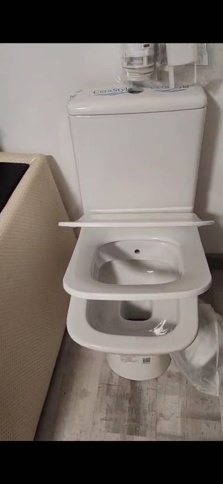 Vas toaletă cu bideu inclus cu scurgere in pardoseală