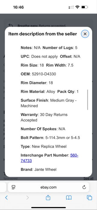 Jante Kia 5x114.3 R18 renaut hyundai honda toyota nissan