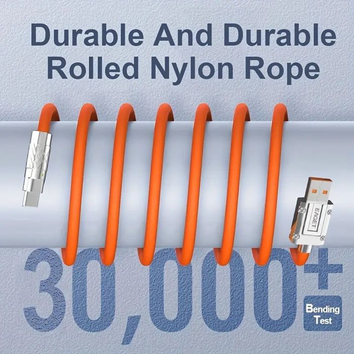 EAGET Силиконовый USB-C кабель для быстрой зарядки, 100.58 см