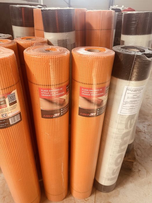 Plasa polistiren,fibra de sticla 160g 50m2   90  ron peste 10 bucati 85 ron disponibil 1000 bucati  !!!