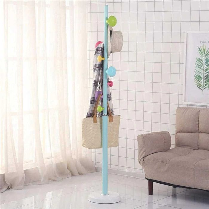 Cuier pentru haine, 7 carlige in forma de ciuperca, 167 x 30 cm