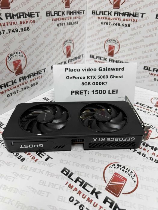 BLACK AMANET P2 • Placa video GAINWARD GeForce RTX 5060 Ghost 8GB DDR7