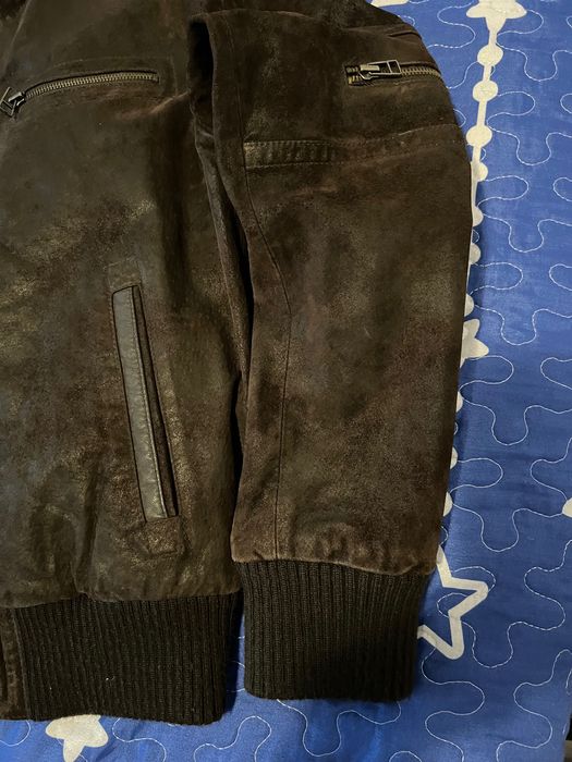 Geacă piele întoarsă bărbați