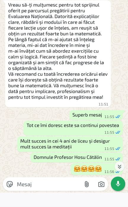 Meditații Matematica Individuale Fizice Evaluare Nationala si  Bacalaureat M1,M2 și M3 pentru anul școlar 2026-2027