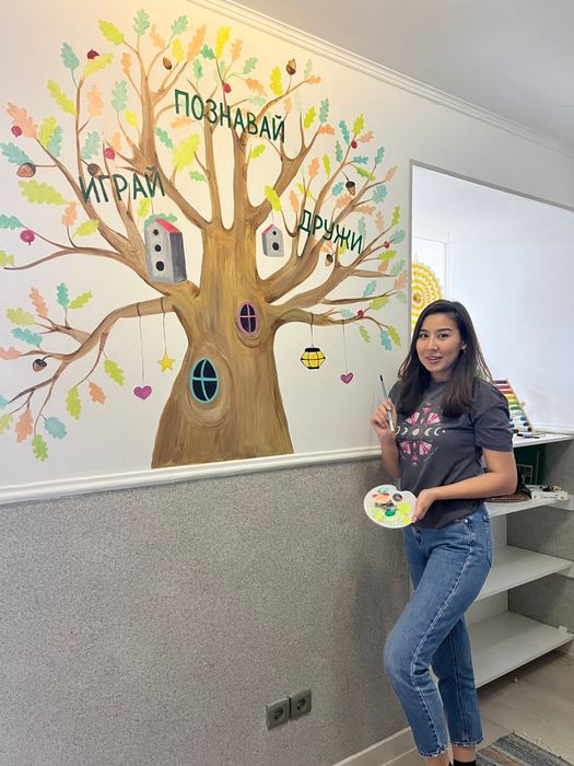 Художник Алматы,роспись стены, рисунок