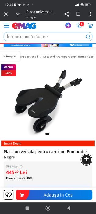 Bumprider / placa cărucior al doilea copil