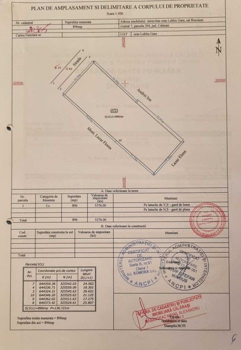 Vand teren 896mp LEHLIU GARA - Buzoieni, Intravilan