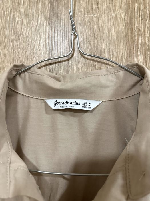 Бежова, къса рокля тип риза