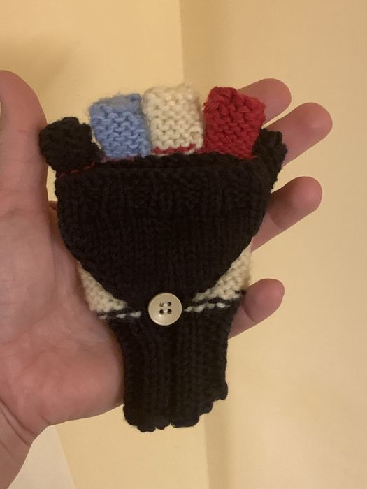 Ръчно плетени детски бебешки ръкавици без пръсти с капаче момче момиче