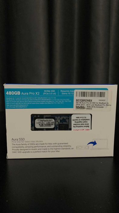 SIGILAT SSD M.2 NVMe OWC Aura Pro X2 480GB pt Mac 2013 și ulterioare