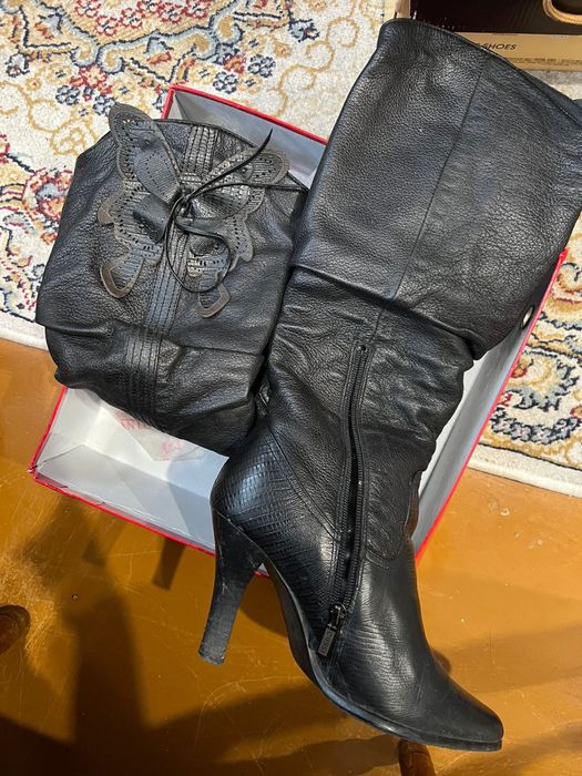 Сапоги демисеон, кожа б/у