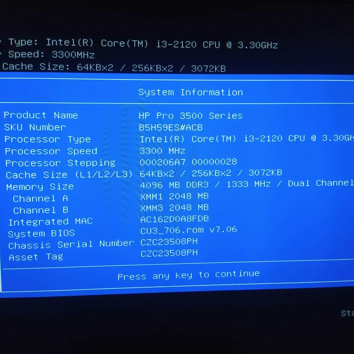 Материнская плата HP PRO 3500
