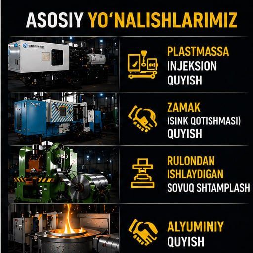 Plastik, zamak, alyumin va metall detallarni ishlab chiqaramiz | Zakaz