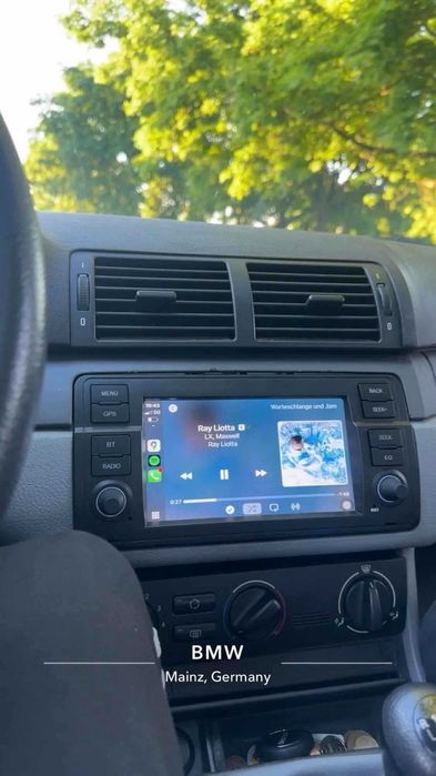 Navigație Android 15 BMW E46 4GB RAM – CarPlay, Android Auto, QLED