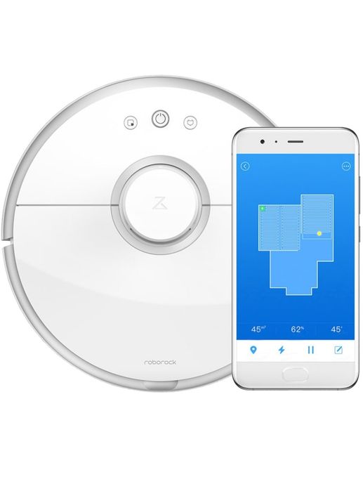 Robot de aspirare Roborock 2, 14.4 V  Mop, Autonomie 2h,WiFi, Alb
