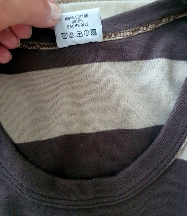 Top tricou Lacoste fara maneci,dama, femei dungi maro bej, bumbac premium elastic marime XS-M-L
