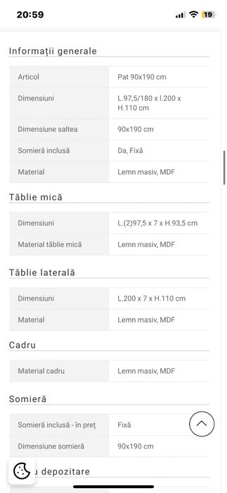 Pat copii lemn masiv
