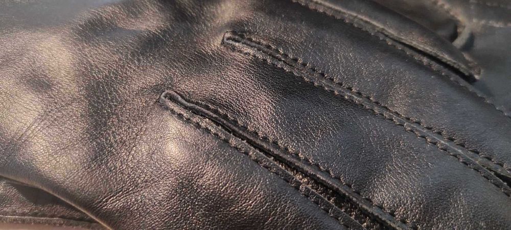 Естествена кожа ръкавици - унисекс! Черни!