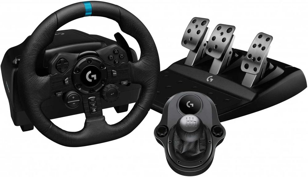 PS5 Play Station5 с два джойстика и Волан с педали Logitech - G923 Shifter Combo +Игри 1Т памет