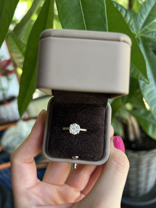 Inel logodna TEILOR aur galben 18K, 17 diamante 0,5, marime 51