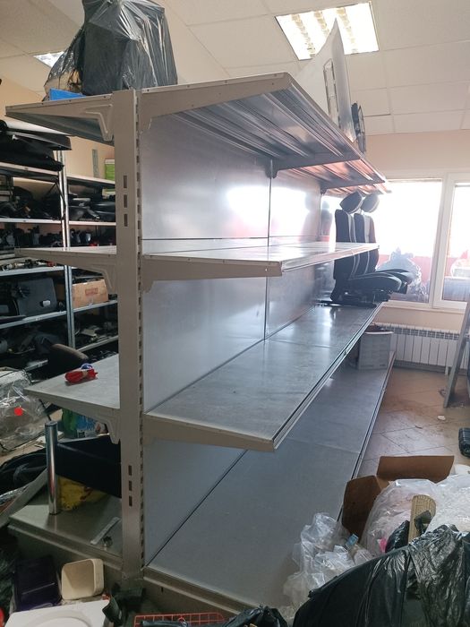 Двоен немски метален стелаж с дължина 5 метра