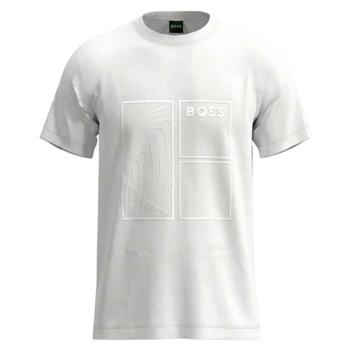 Мъжка Оригинална Тениска - Boss - Бял Цвят