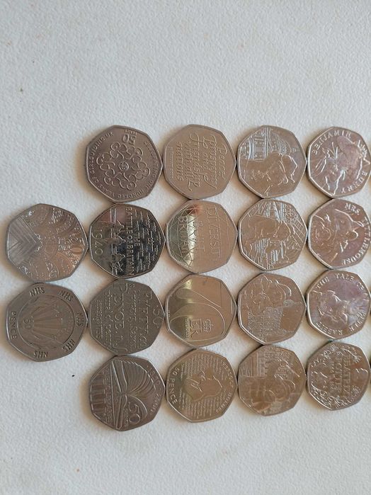 Английски Монети 50p Английски Пенс. Колекция от Най-Редките, Юбилейни и Скъпи 50 Пенса