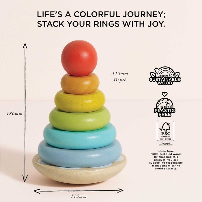 Le Toy Van – Дървена играчка за малки деца Rainbow, 7 части