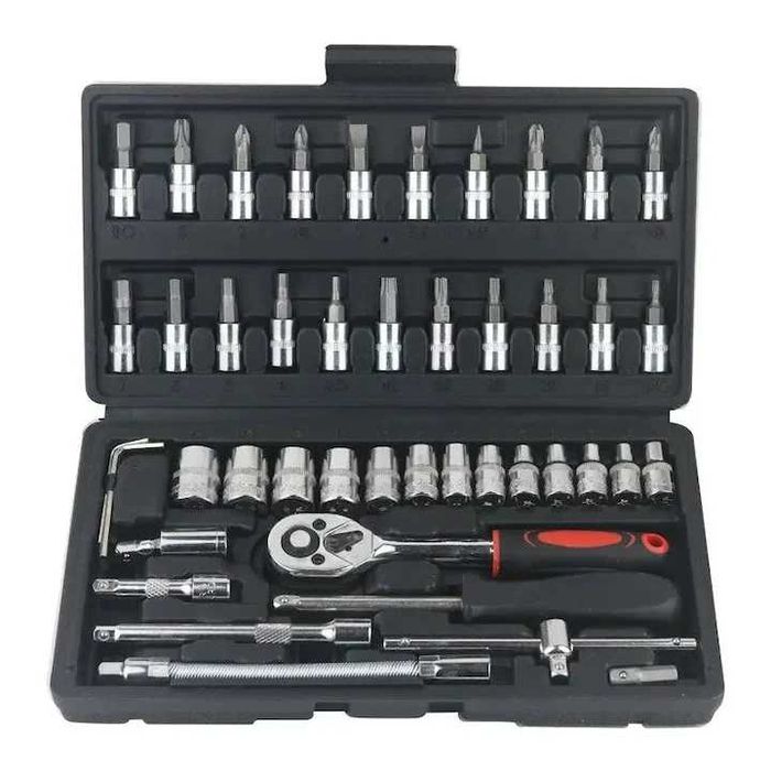 Trusa de chei pentru repararea masinii,46 buc,set de prize de 1/4 inch