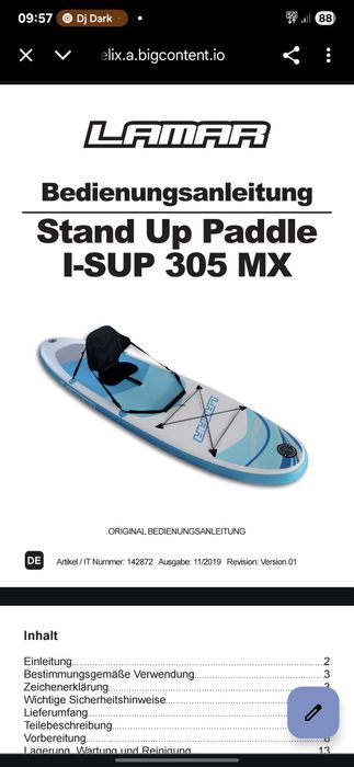 Stand up paddle SUP Lamar