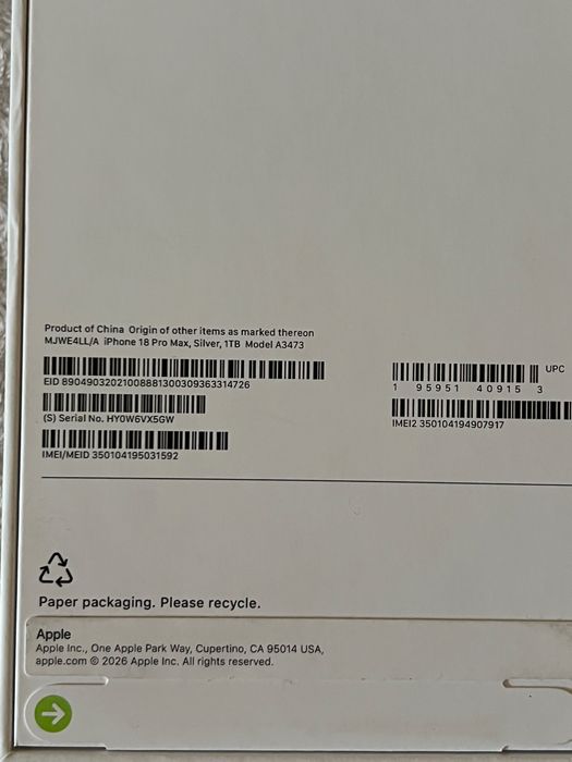 IPhone 18 pro max 1TB