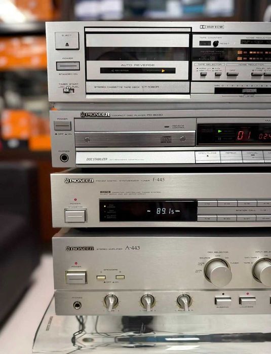 Ретро аудио сет PIONEER - сива серия - усилвател, дек, cd и тунер